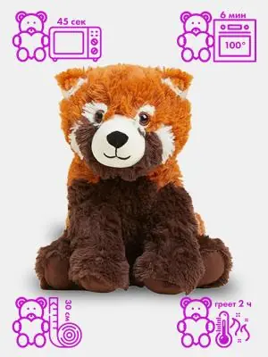 Игрушка-грелка ДЕТСКАЯ МЯГКАЯ, ГРЕЛКА ДЛЯ НОВОРОЖДЕННЫХ , КОМФОРТЕР КРАСНАЯ ПАНДА