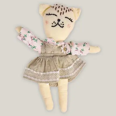 Игрушка мягкая КОШЕЧКА РОМАШКА РУЧНАЯ РАБОТА